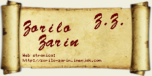 Zorilo Zarin vizit kartica
